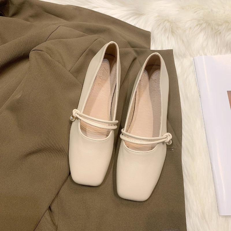 Mary Jane Fairy with Skirt Small Leather Single Shoes Women's New Spring and Autumn Gentle Flat-bottomed Grandma Laden Shoes
