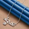 925 Sterling Silver Exquisite LOVE Zircon Necklace for Women Fashion Party Wedding Gift Accessories