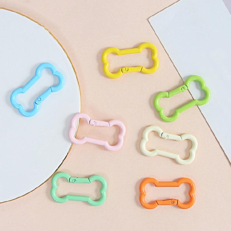 Zinc Alloy Bone Keychain Decoration Spring Operated Clasp Available In 6 Playful Color Options