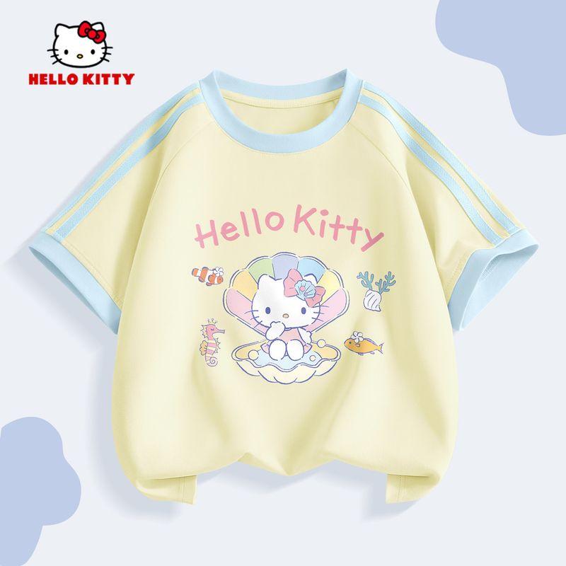 Hellokitty Girls  Summer Clothes 2026 New Kidsren s Sports Suit Summer Girls  Two-Piece Set Girls  Clothes Tibei Honey Yellow 170