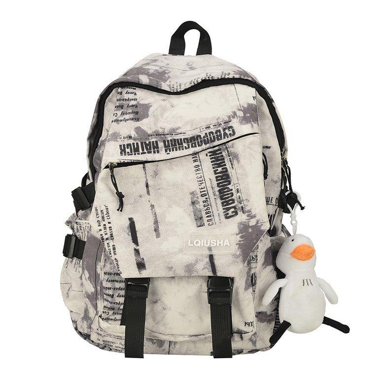 Schoolbag Trendy Versatile Student School Bag New Large Capacity Casual Backpack Harajuku Junior High School Student Backpack Female