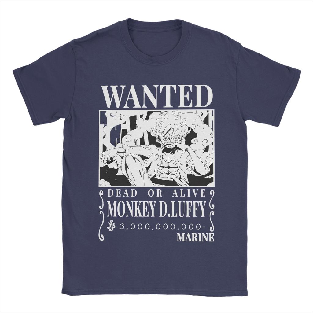 Bounty Monkey D Luffys Wanted Ones Pieces T Shirt for Men Cotton Funny TShirts Round Neck Tees Short Sleeve Clothes Classic