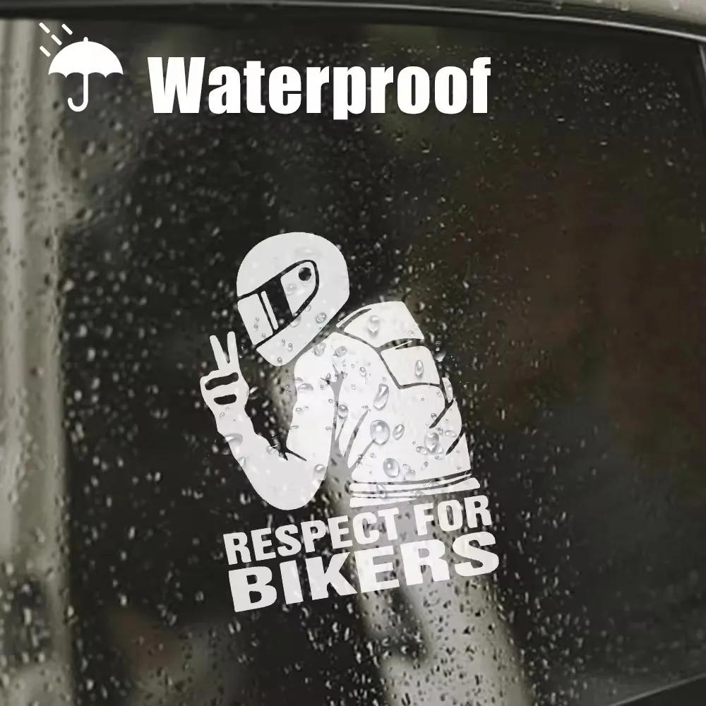 Vinyl 3D Motorcycle Reflector Sticker Respect Biker Sticker for Car Motorbike Decoration Sticker Waterproof Moto Stickers Decals