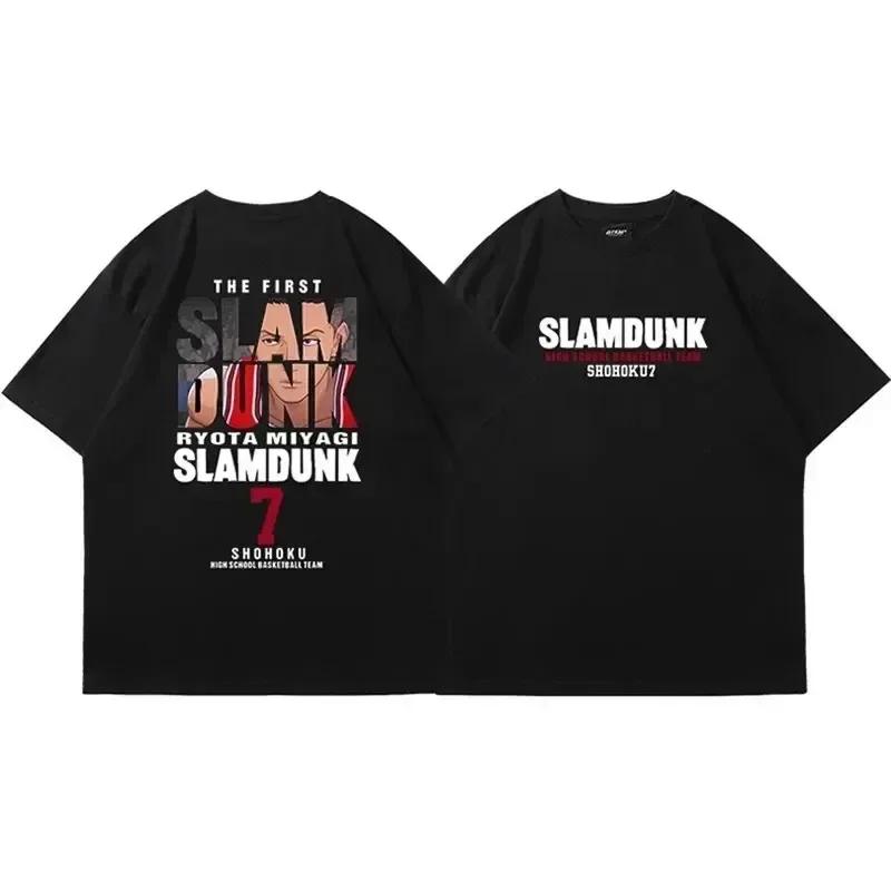 Summer New Anime Slam Dunk Men's Short-sleeved T-shirt 100% Cotton T-shirt High-quality T-shirt