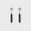 [silver925] Hematite X Coral Earring