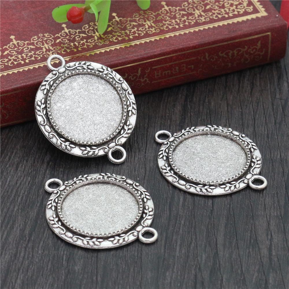 10pcs 20mm Inner Size Antique Silver Plated Bronze Rose Gold Black Classic Style Cabochon Base Setting Charms Pendant