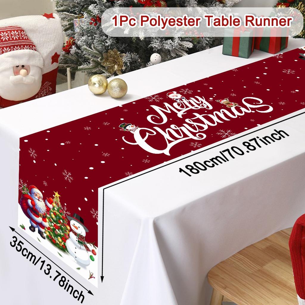 2025 Merry Christmas Santa Table Runner - Kitchen Dining Table Decor | Navidad Home Winter Holiday Gift