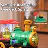 Electric retro spray train toy with sound and light automatic obstacle avoidance simulation steam train children Christmas gift
