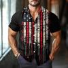 Men's Casual Casual Independence Day Print Short-sleeved Shirt
