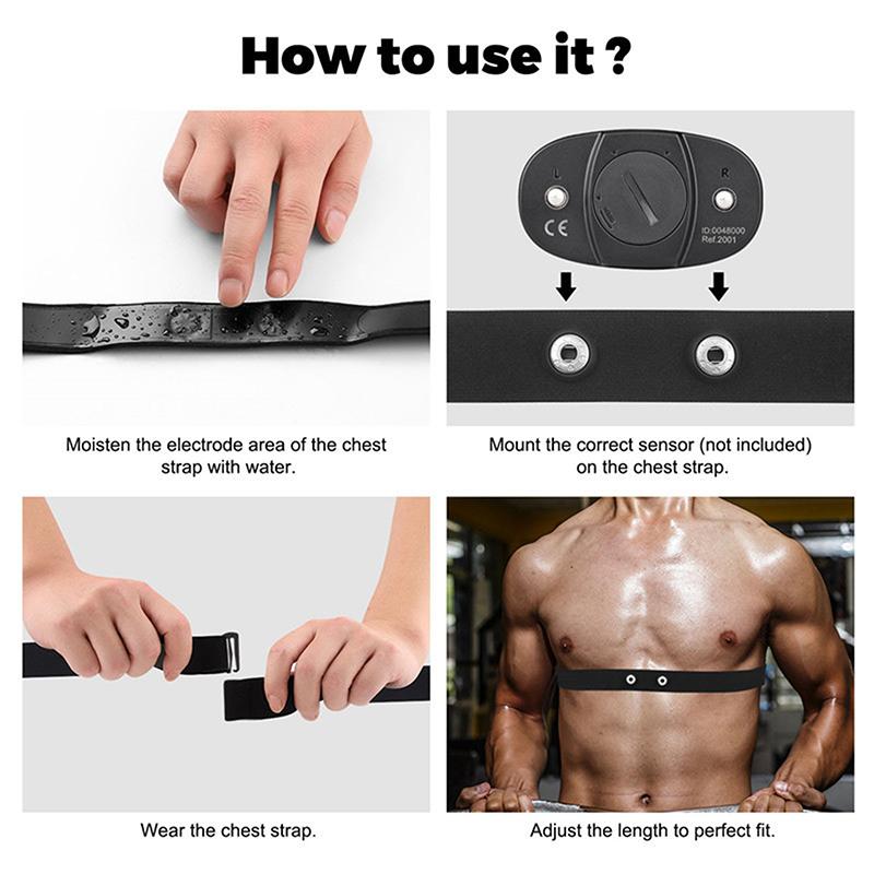 Pulseira de Substituição para Monitor de Frequência Cardíaca Compatível Com Polar Coospo Wahoo Tick Garmin Magene Sensor Banda Cinto Elástico Faixas de Peito