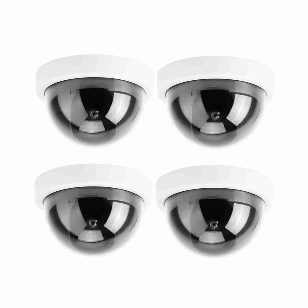 4pcs Dome Simulation Camera CCTV Dummy Fake Security Camera With Flashing Led Light