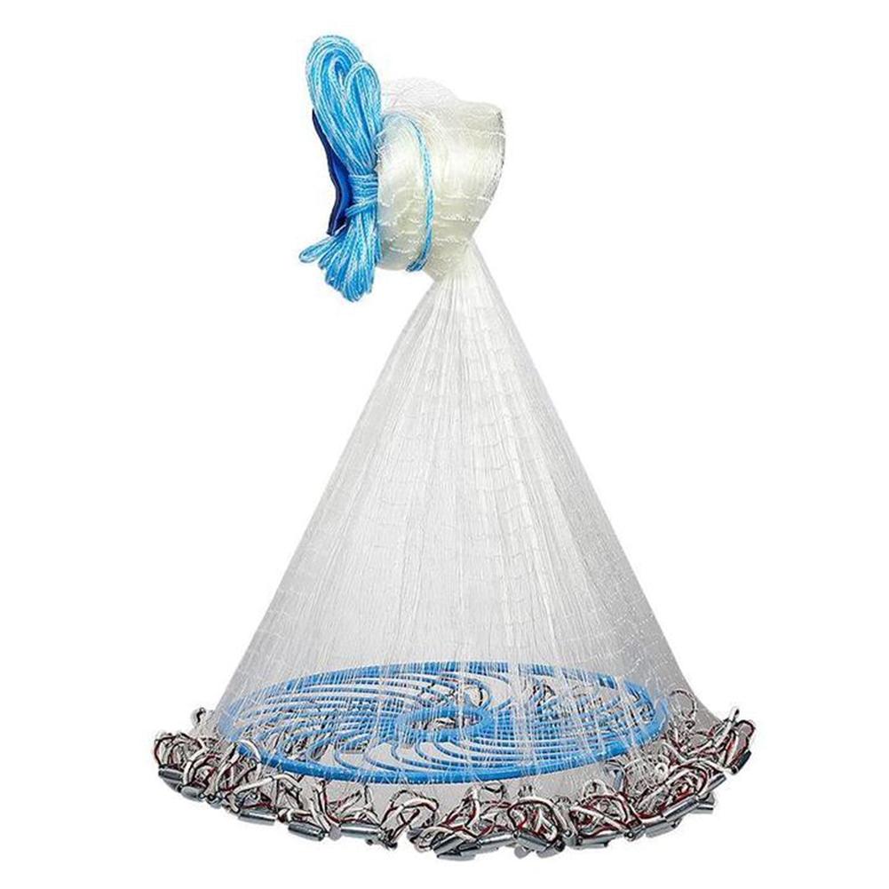 Portable Durable Fish Mesh Net Cast Net Fishing Tackle Accessory with Plate