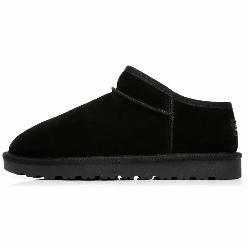 Fashion Men's Boots Cowhide Insulated Plush Snow Boots Genuine Leather Women's Shoes  Winter Women's Boots  Ankle Boots