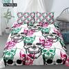 3D Skull Duvet Cover Set Colorful Skull Gothic Watercolor Tie Dye Comforter Cover Microfiber Sugar Skull Queen Size Bedding Set