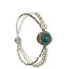 New sea blue pearl and silver double-layer bracelet for women, cat-eye casual style, gift for girls and best friends, live stream jewelry
