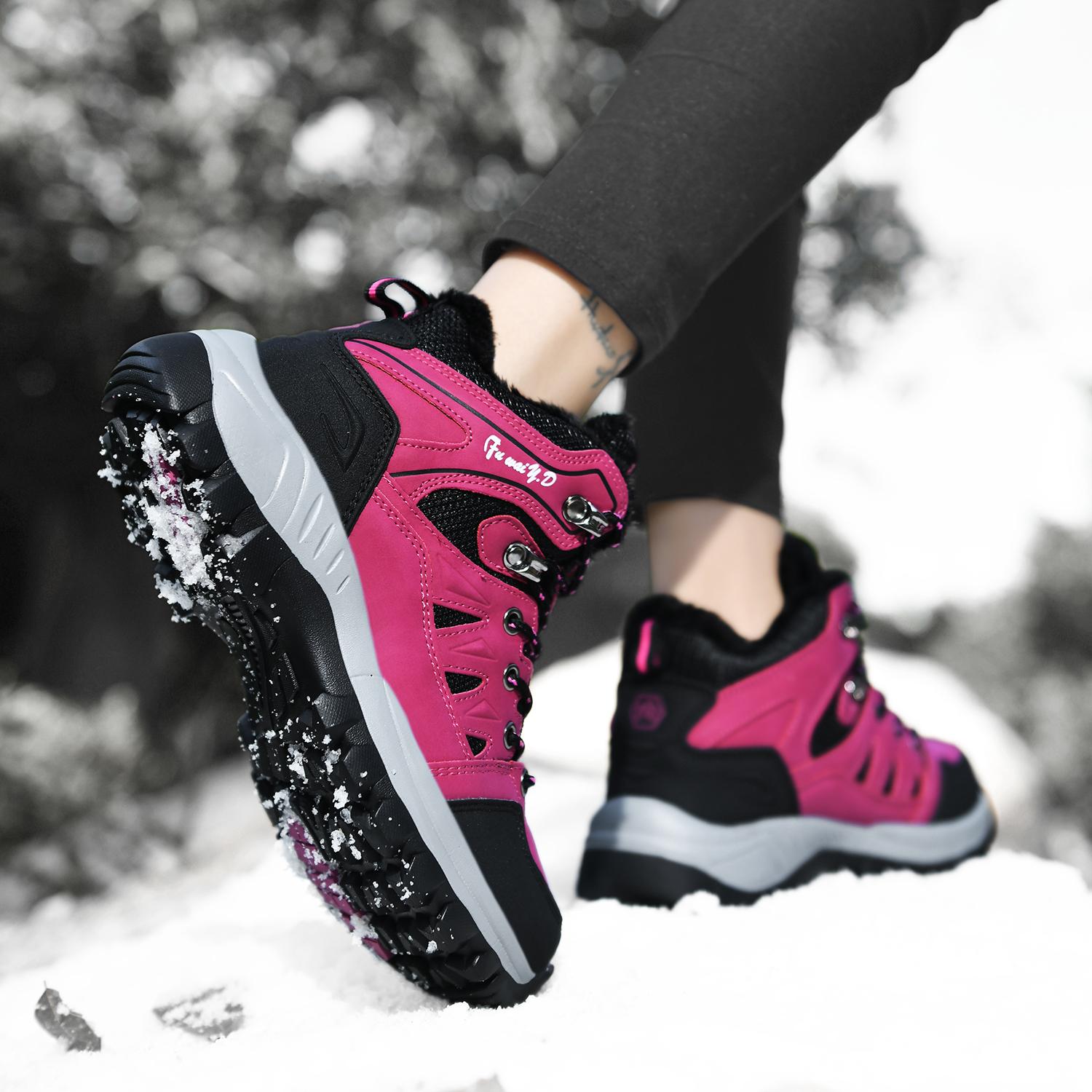 Зимние мужские зимние ботинки для занятий спортом на открытом воздухе женская теплая — фото 8