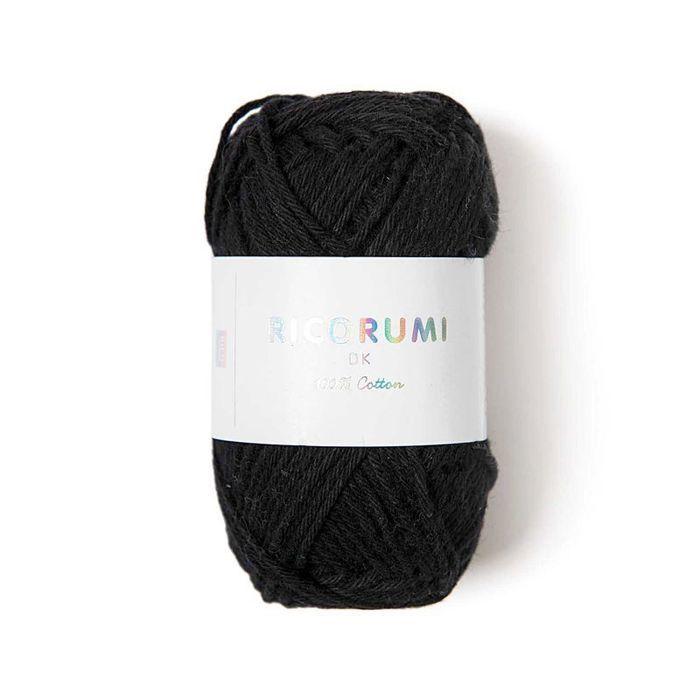 Coton pour Amigurumi - RICO DESIGN - RICORUMI - 100% coton - 25g - Noir