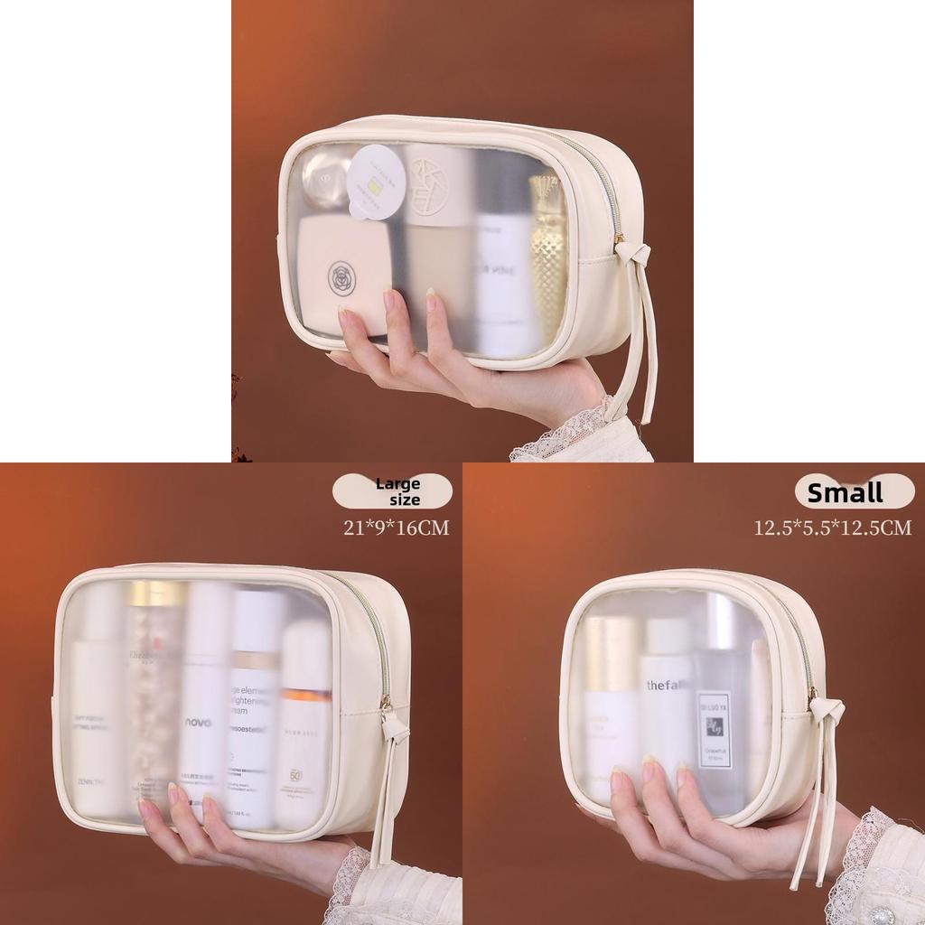 Minimalist Pvc Transparent Makeup Bag With Waterproof Storage For Travel And Daily Use