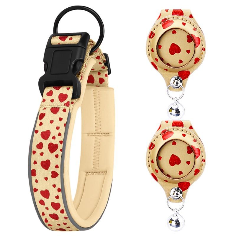 Nylon Dog Collar Airtag Tracker Pet Training Adjustable S M L XL