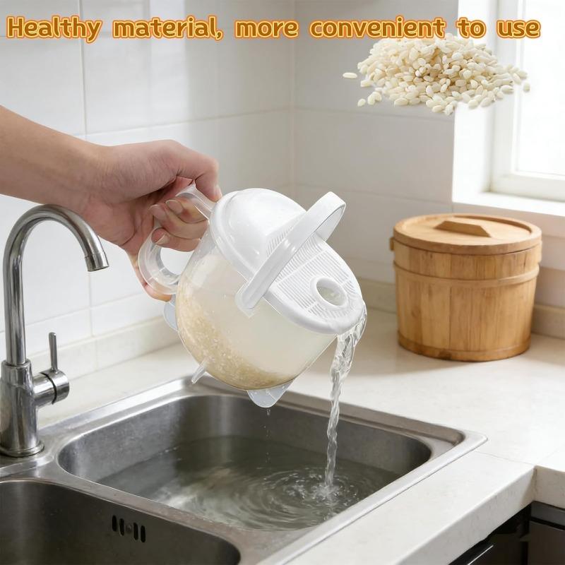Hands-Free Rice Washing Strainer – Convenient Rice Cleaner and Drainer for Home Use Effortless Rice Rinsing Basket Kitchen Tool