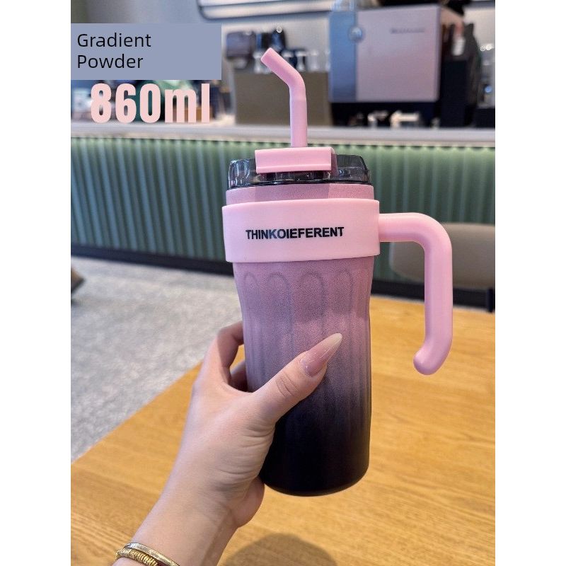 Large-Capacity Thermos Cup for Women, Good-Looking Ice Cup, Portable Car Coffee Cup, Outdoor Sports Water Bottle, Water Cup