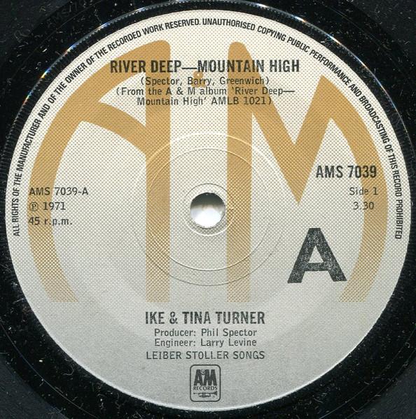 

7-дюймовая пластинка IKE TINA TURNER River Deep Mountain High AMS7039 AM Records UK Rock Б/у
