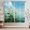 Summer Theme Lotus Pond Kitchen Curtains Livingroom Elegant Room Curtains for Bedroom Decoration Home and Decoration Blackout
