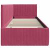 L Shaped Bed Frame with Headboard Burgundy 80 Cm X 200 Cm Velvet