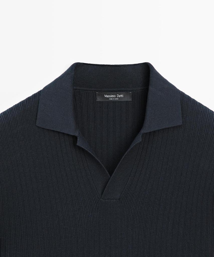 Masimodutti Cotton Blend Knit Jersey Polo