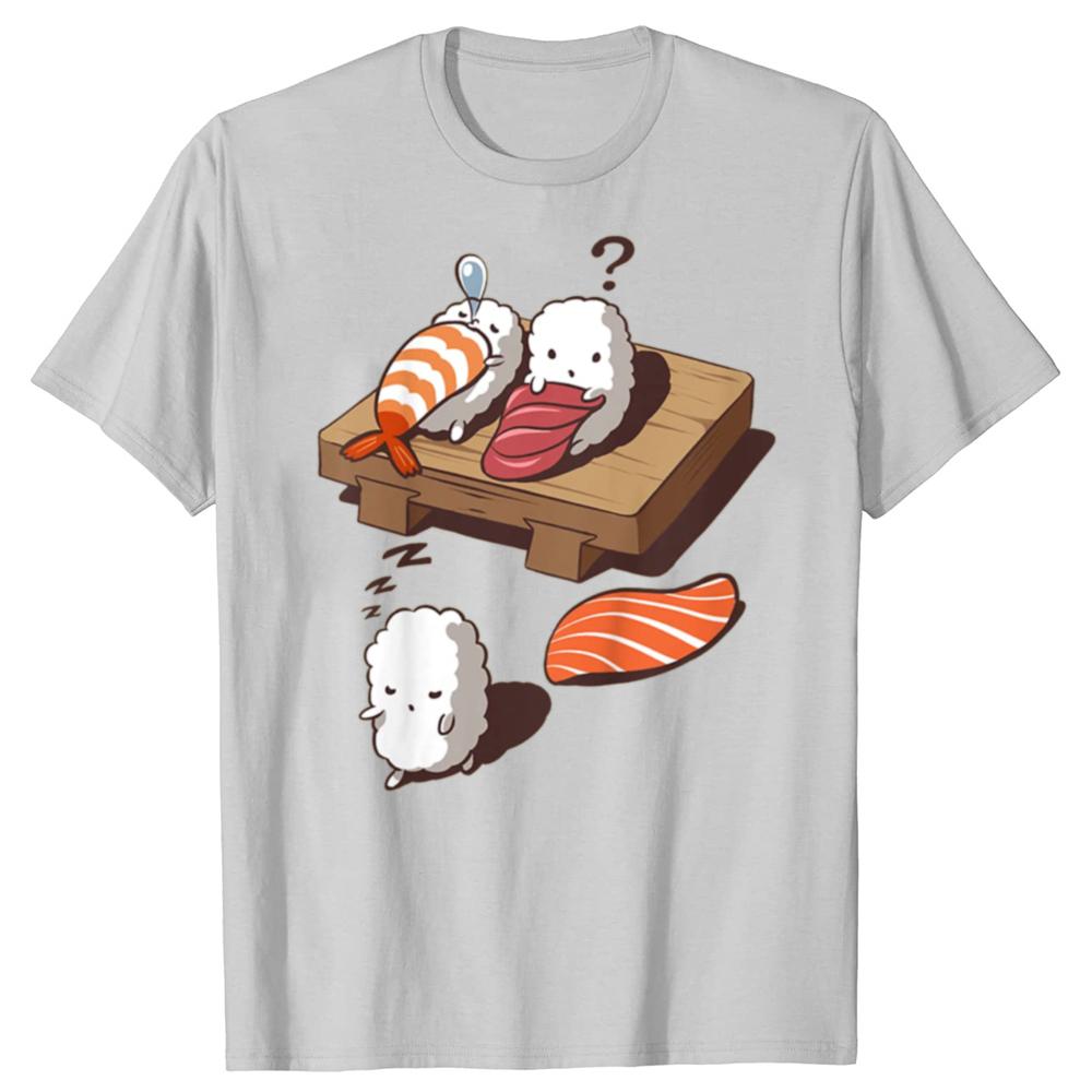 Sleep Walking Sushi Japanese Foodie T Shirts Graphic Cotton Streetwear Short Sleeve Birthday Gifts Summer T-shirt Mens Clothing