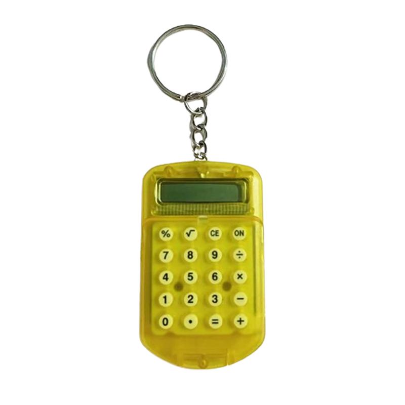 Portable Cute Mini Flip Calculator Pendant Keychain Creative Cartoon Pocket Calculator Keyring School Office Supplies Gifts