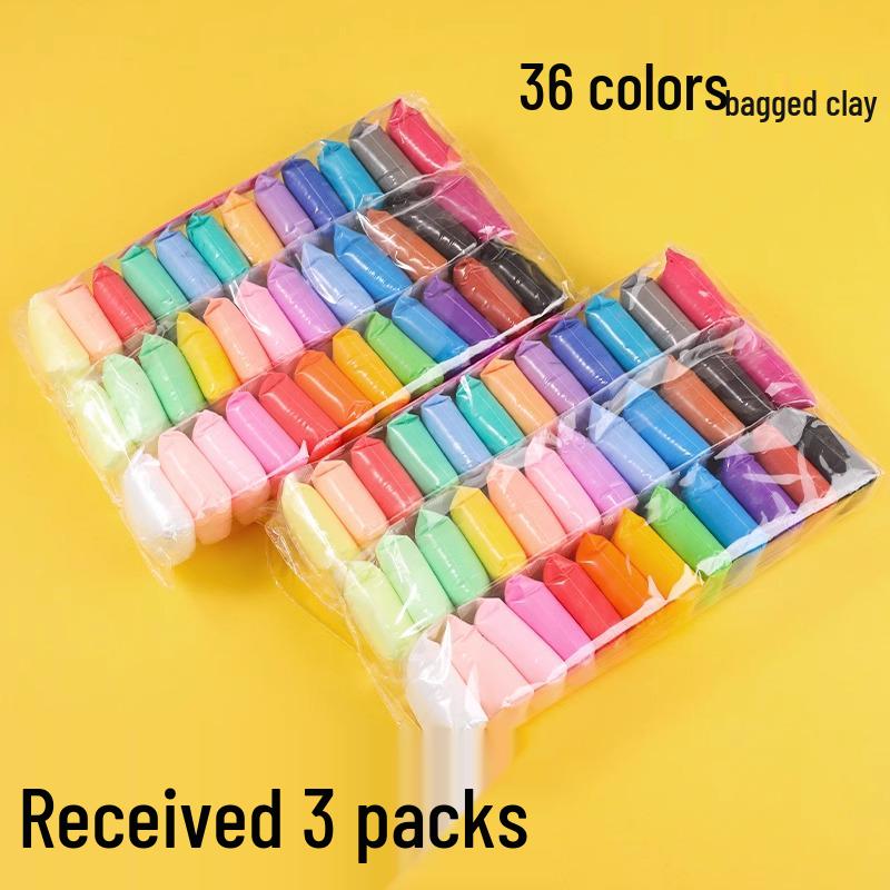 Kinder-Bastelset mit Ton: 12/24/36 Farben Handmodellier-Knete-Packung