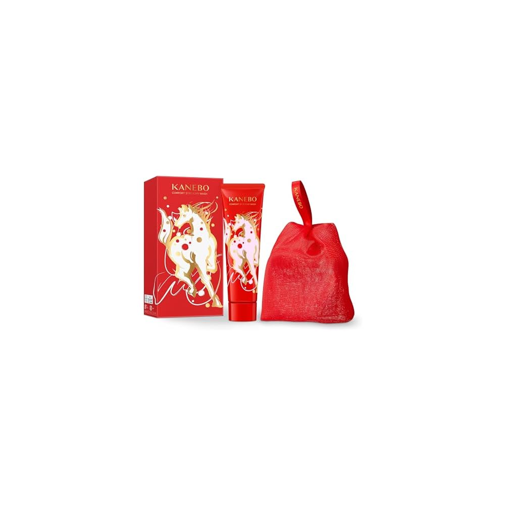 KANEBO Comfort Stretchy Wash II Limited Edition 2026 Facial Cleanser 130g + Foaming Net. Rich, creamy foam. Moisturizing, moisturizing, addresses dryn