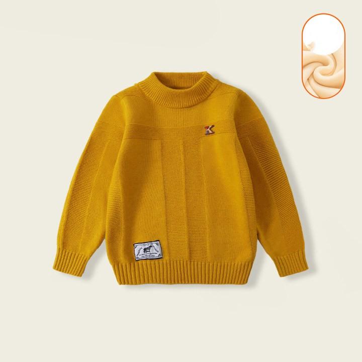 

Мальчики весна и осень однотонный круглый вырез рубашка вязаный свитер 130