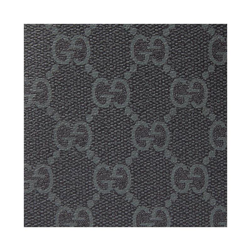 Gucci GG Emblem Classic Logo Print Flap Closure Coated Fabric Wallet Men's Black