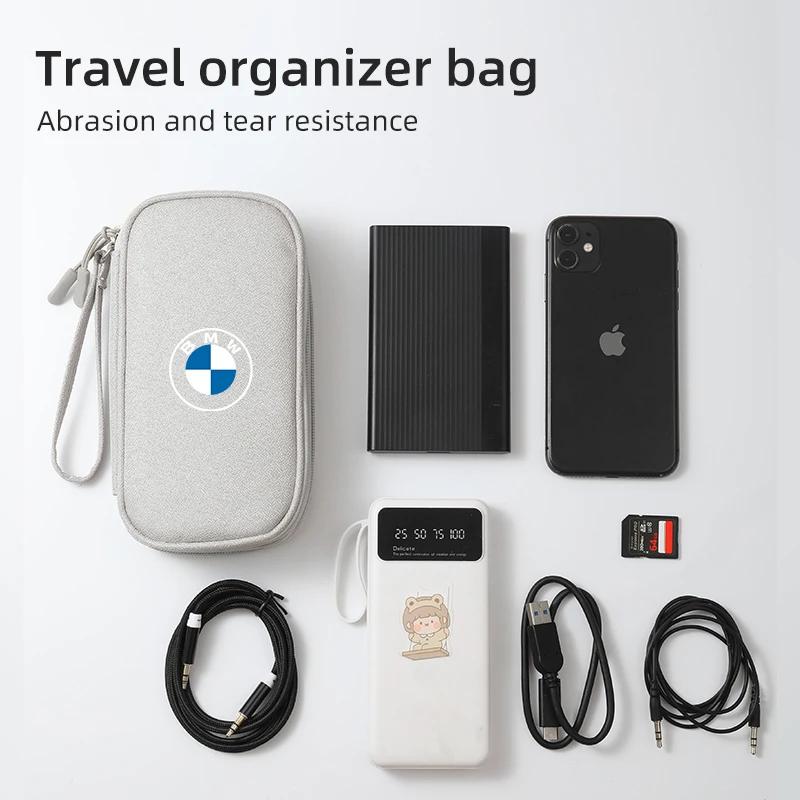 Car Sticker 2025 Hot Car USB torage Bag Cable Organiser For Digital Products Waterproof For Performance M5 BMW E46 e90 E60 Serie