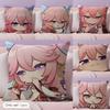 Yae Miko Cute Genshin Impact Cushion Cover Natural Linen Organic Fabric DoubleSided Printing Sofa Home Decor Gift Pillow Case