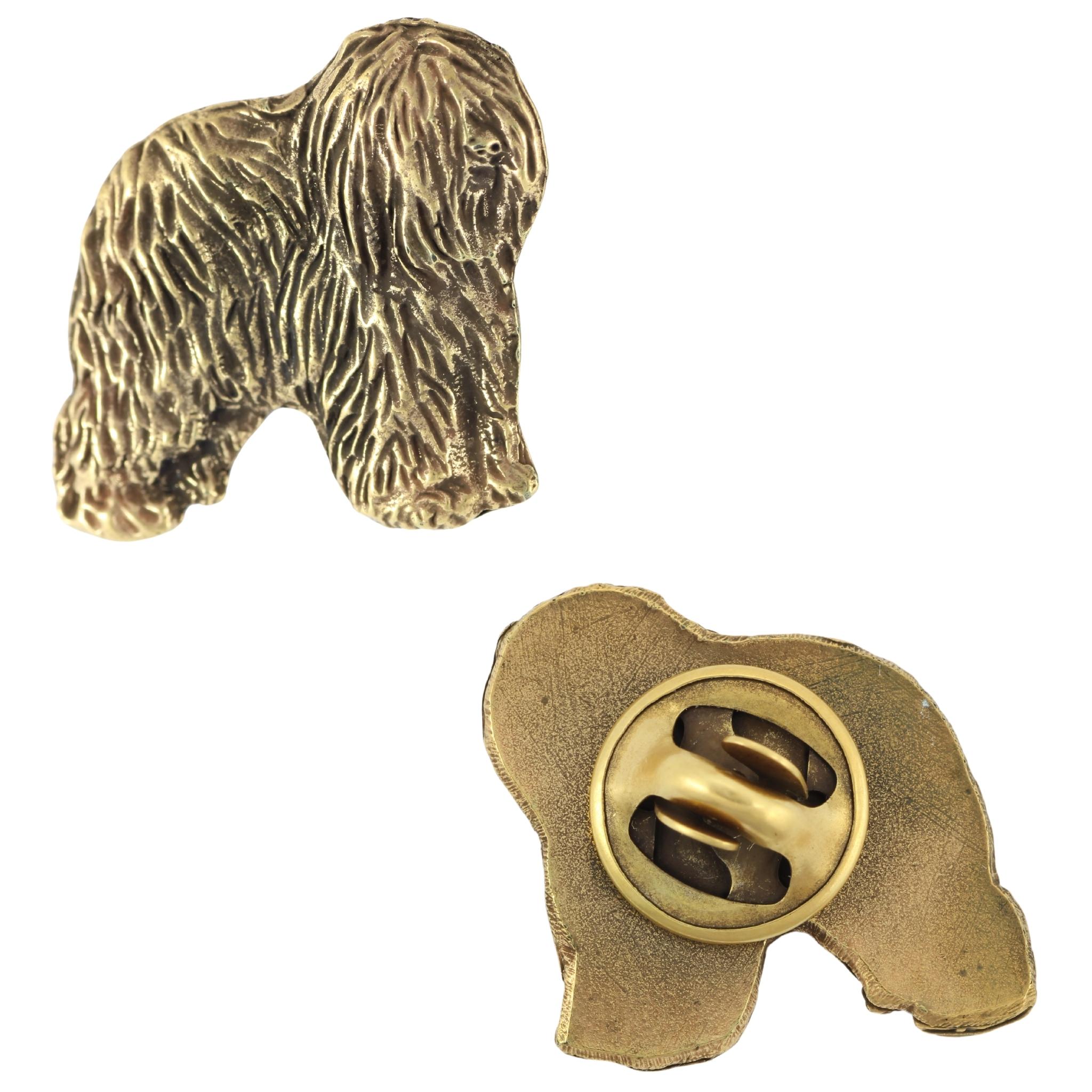 

Polish Lowland Sheepdog, PON, Valee Sheepdog - Dog brooch in decorative box, elegant gold-plated pin, Art-Dog brand jacket pin