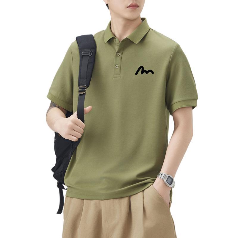 Summer Thin Three-dimensional Silicone Printed Short-sleeved POLO Shirt Men's T-shirt Top