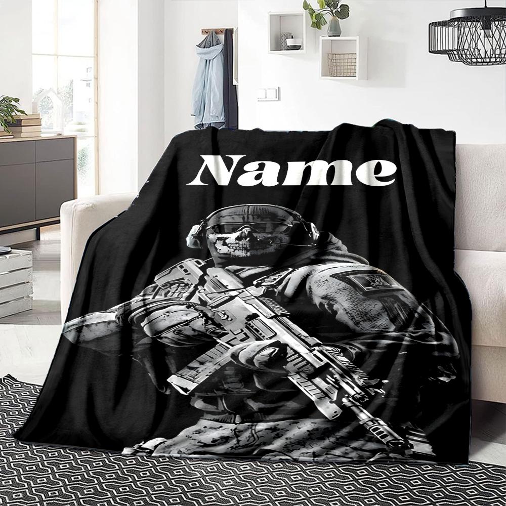 Custom Name Fall Guys Party Blanket for Couch & Bed, Plush Cozy Fuzzy Blanket Super Soft & Warm Blankets for Fall and Winter. 0908119
