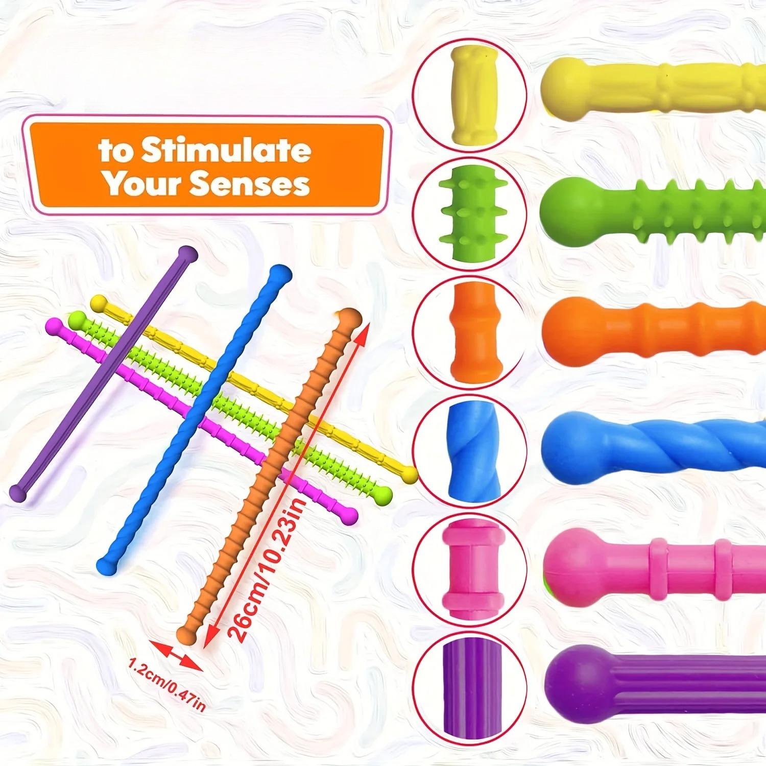 

Fidget Toys Sensory Sticks Autism Textured Calming Sensory Toys Travel Activity Relaxation Toys Student Anxiety Relief Toy Gift