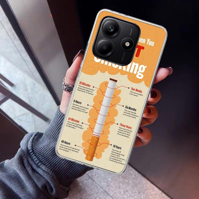 

Quit Smoking Phone Case For Xiaomi Redmi Note 15 14 14S 13 12S 12 Pro Plus 11S 11 10S 10 4G Cover 11E 11T 5G Print Fundas Redmi Redmi Note 14 Pro 4G
