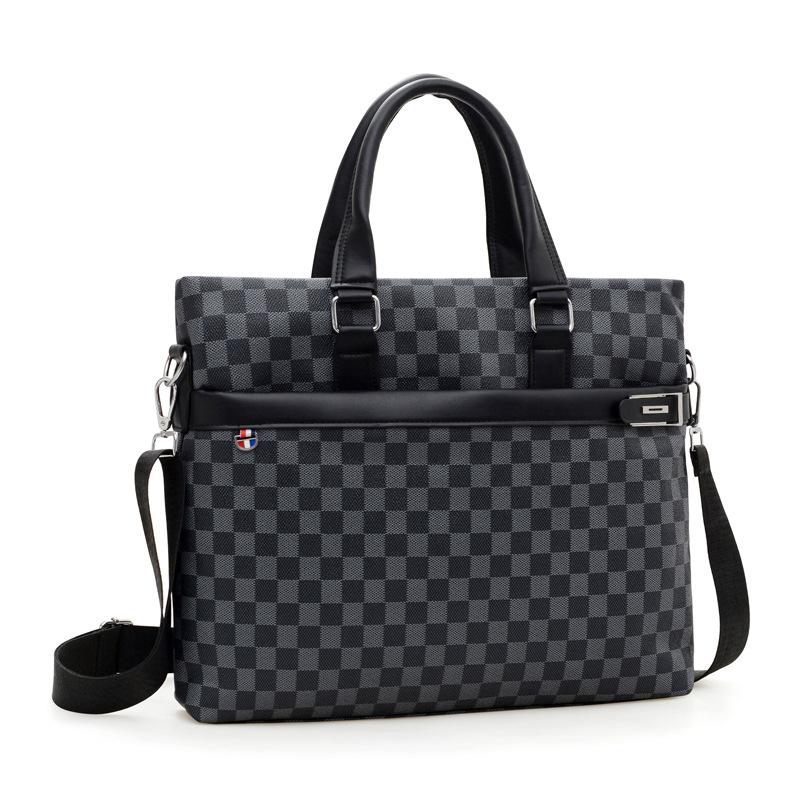 TS JYL laptop bag,Plaid Men Briefcase Fashion Large Business Laptop Shoulder Crossbody