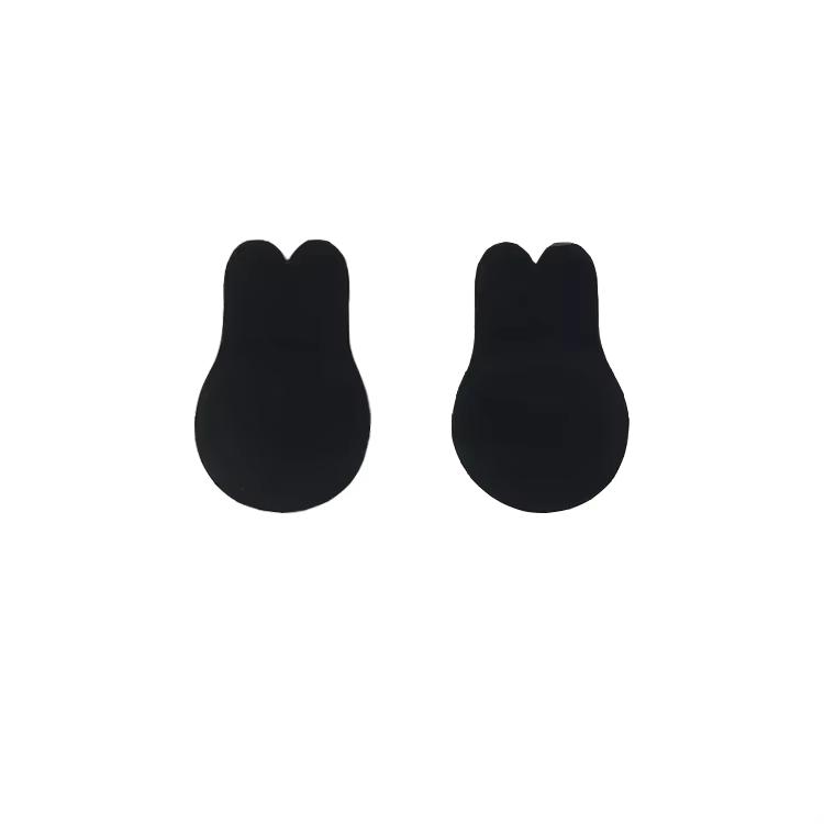 Womens Waterproof Rabbits Shape Black Lady Push Up Strapless Silicone Self Adhesive Stickly Breast Lift Up Ear Rabbit Bra