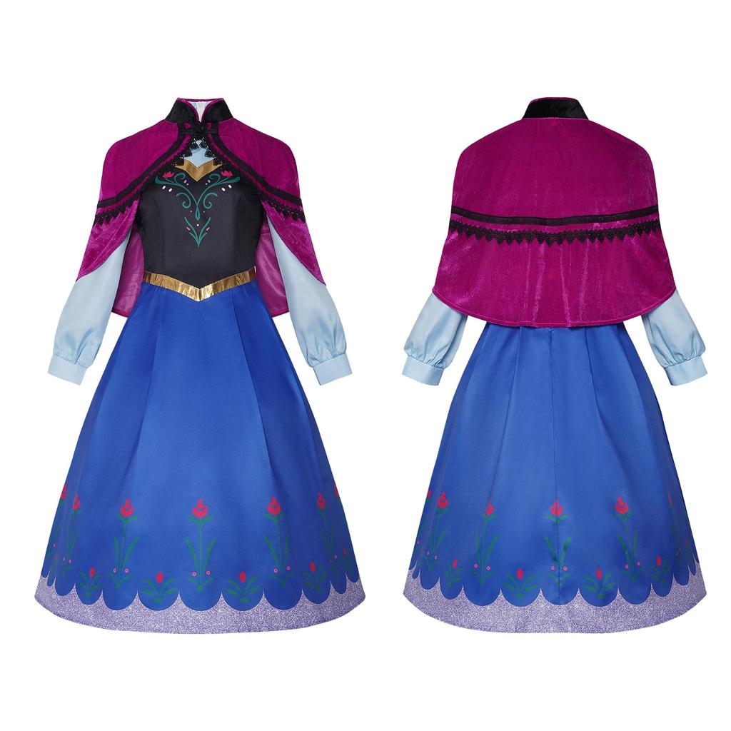 Halloween Costume Little Sister Princess Fairytale Princess Costume for Princess Dress for Adult Stage Parties [ChicFlow] Set, Elsa's Dress, Adults,
