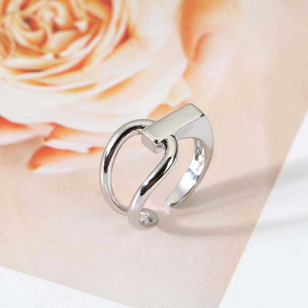 1pc Fashion Copper Open Adjustable Ring, Smooth Surface Unisex Design - Party Daily Wedding Gift, Christmas Thanksgiving
