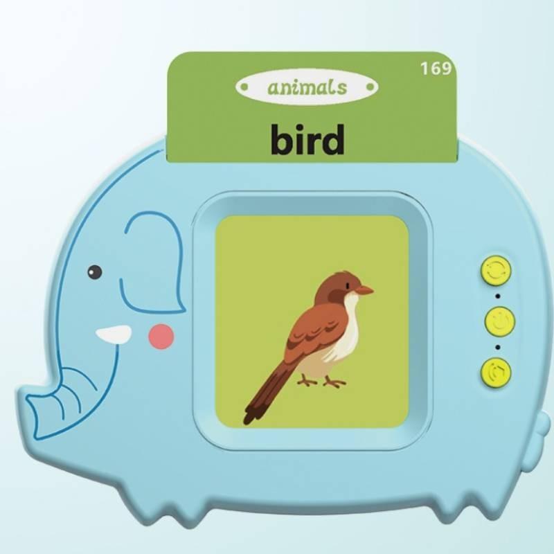 Interactive Educational Elephant Storytelling Machine With 112 Multilingual Flashcards And Rechargeable Battery For Early Childhood Learning