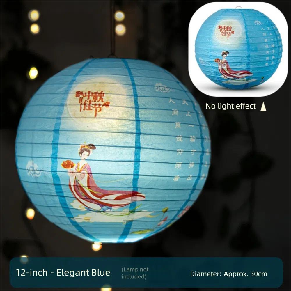 3D Mid-Autumn Festival Lantern Paper Rabbit Mid Autumn Lantern Paper Lantern Round Flower Lamp Chinese Mid Autumn Lantern