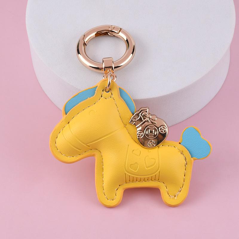 Pregevole Ciondolo Scuola in Pelle Cartoon - Portachiavi con Ciondolo Cavallo Carino Regalo