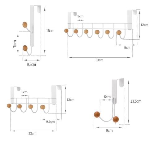 HAPVITAL Door Hook Hanger, Door Hook Door Hanger, Bag Hook, Towel, Bag Storage, Easy Installation, Hat, Umbrella, No Tools Required, Space-Saving, Sty
